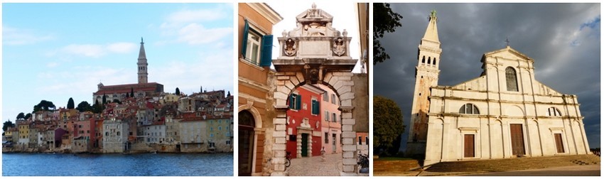 Il faut arriver à Rovinj par la mer pour admirer le village grimpant vers sa cathédrale. Porte d’Or, maisons aux façades rouges ou terre de Sienne, cathédrale Sainte-Euphémie. Crédit photos Catherine Gary) Il faut arriver à Rovinj par la mer pour admirer le village grimpant vers sa cathédrale. Porte d’Or, maisons aux façades rouges ou terre de Sienne, cathédrale Sainte-Euphémie. Crédit photos Catherine Gary)