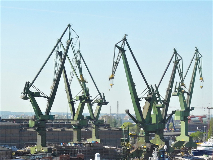La flèche d’une grue, au vert émeraude, émerge d’un feuillage plus discret @ Claude Vautrin. La flèche d’une grue, au vert émeraude, émerge d’un feuillage plus discret @ Claude Vautrin.