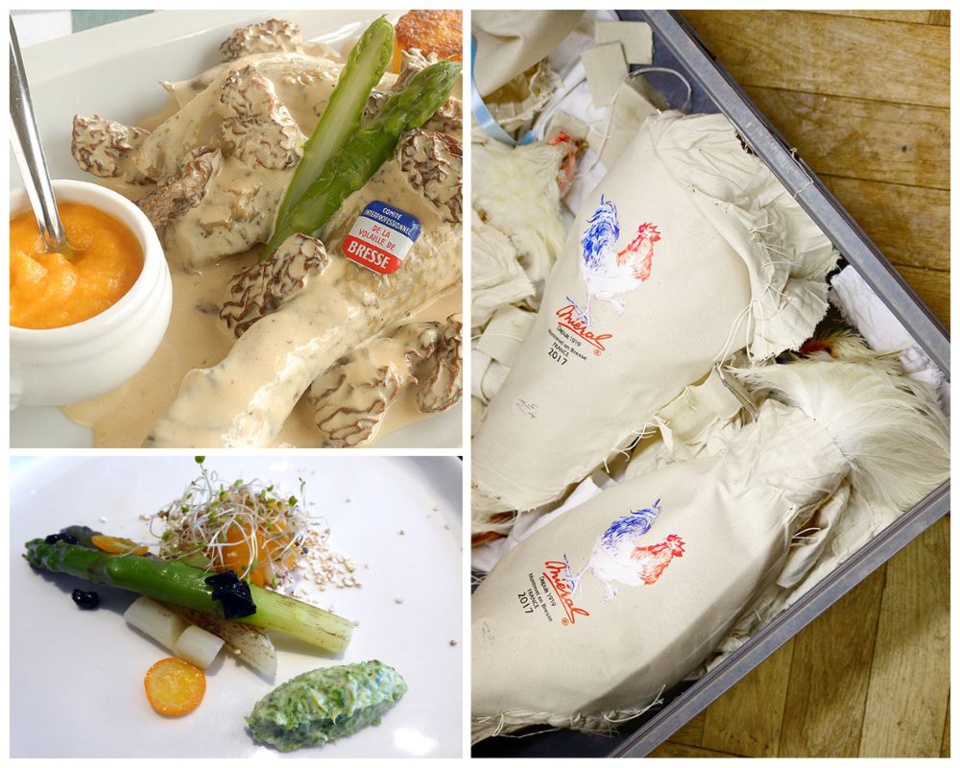 1) Poulet de Bresse à la crème et aux morilles © OTBBD 2) Scratch Restaurant @ Catherine Gary 3) Volaille de Bresse © Arold 1) Poulet de Bresse à la crème et aux morilles © OTBBD 2) Scratch Restaurant @ Catherine Gary 3) Volaille de Bresse © Arold