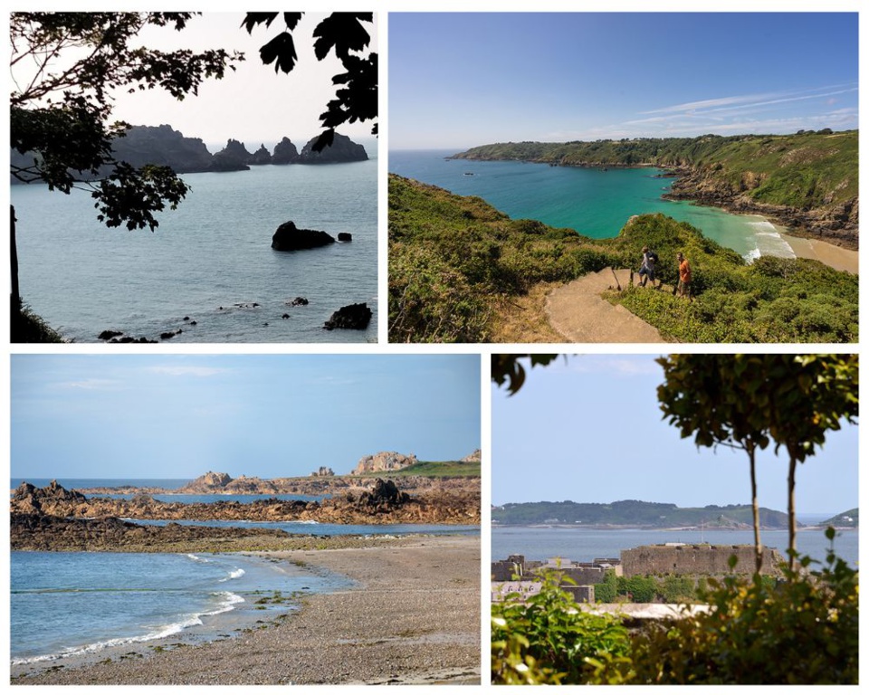 La baie et de la plage de Moulin Huet sur la côte sud rocheuse de l’île @ Françoise Surcouf, visit Guernesey, David Raynal. La baie et de la plage de Moulin Huet sur la côte sud rocheuse de l’île @ Françoise Surcouf, visit Guernesey, David Raynal.