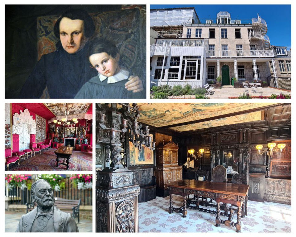 Hauteville House est une maison, actuellement « musée Victor Hugo », située au 38 rue Hauteville à Saint-Pierre-Port à Guernesey. Elle fut la demeure de Victor Hugo pendant les quatorze dernières années de son exil, qui dura dix-neuf ans @ David Raynal. Hauteville House est une maison, actuellement « musée Victor Hugo », située au 38 rue Hauteville à Saint-Pierre-Port à Guernesey. Elle fut la demeure de Victor Hugo pendant les quatorze dernières années de son exil, qui dura dix-neuf ans @ David Raynal.