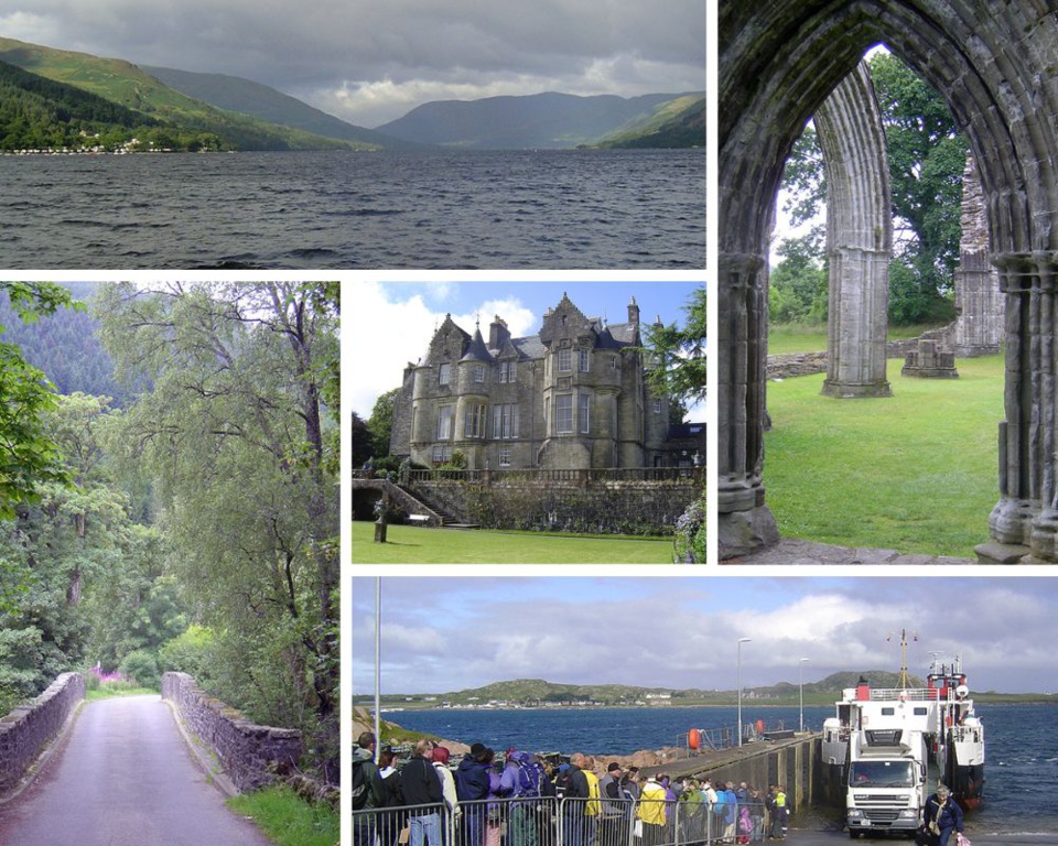 1/ Trossachs, Loch Earn 2/ Trossachs, route au coeur de Queen Elisabeth Forest El 3/ Ile de Mull, Torosay castle 4/ Prieuré de Inchmahome 5/ Ferry reliant île de Mull à l'île de Iona @ André Degon 1/ Trossachs, Loch Earn 2/ Trossachs, route au coeur de Queen Elisabeth Forest El 3/ Ile de Mull, Torosay castle 4/ Prieuré de Inchmahome 5/ Ferry reliant île de Mull à l'île de Iona @ André Degon