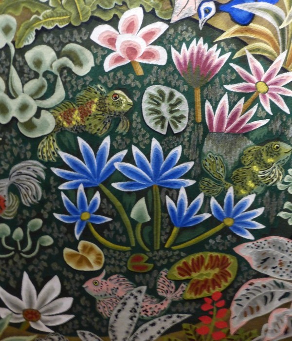 Détail de tapisserie de l'oeuvre de Dom Robert (Crédit photo Catherine Gary) Détail de tapisserie de l'oeuvre de Dom Robert (Crédit photo Catherine Gary)