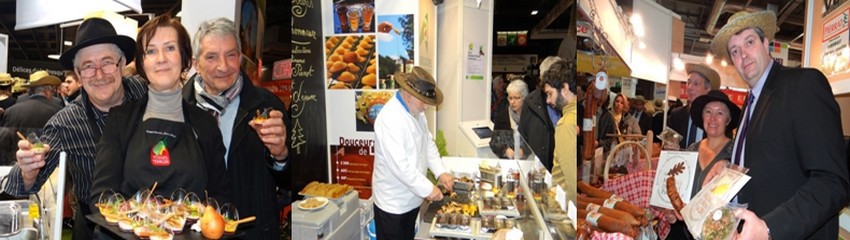 Jérôme Mathieu (photo de droite), président de la Chambre d’agriculture des Vosges, promeut avec ses collaborateurs les produits de son département au Salon de l’Agriculture à Paris. (Photos Bertrand Munier)