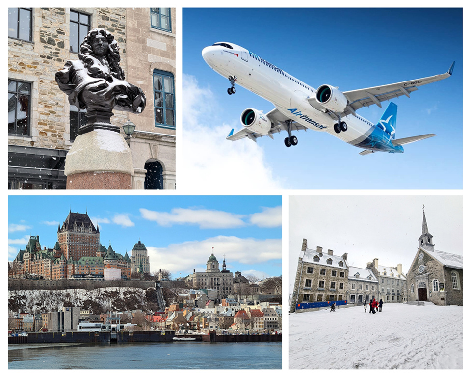 Le buste de Louis XIV est installé sur la Place Royale de Québec, face à l’église Notre-Dame-des-Victoires, dans le Vieux-Québec @ Air Transat, David Raynal.