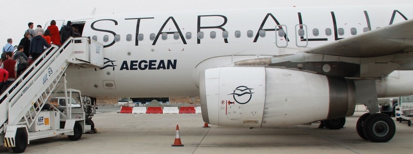 Airbus A320 d’Aegean pour un vol direct Larnaca – Paris © P. Cros Airbus A320 d’Aegean pour un vol direct Larnaca – Paris © P. Cros