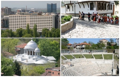 En haut et de gauche à droite : Hôtel Novotel situé au Centre de Plovdiv; Toujours dans la Vieille Ville Ottomane de Plovdiv Folklore et Ruelles étroites dans la Ville Haute ; En bas de gauche à droite : Eglise Byzantine ; Vue d'un autre angle sur le Théâtre Antique de Plovdiv. © www.bulgariatravel.com En haut et de gauche à droite : Hôtel Novotel situé au Centre de Plovdiv; Toujours dans la Vieille Ville Ottomane de Plovdiv Folklore et Ruelles étroites dans la Ville Haute ; En bas de gauche à droite : Eglise Byzantine ; Vue d'un autre angle sur le Théâtre Antique de Plovdiv. © www.bulgariatravel.com