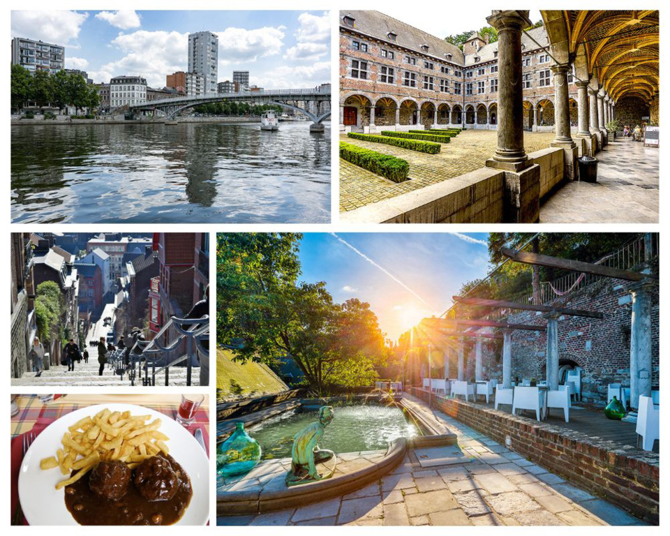 1/ Les quais de la meuse © Laurène Philippot-Liège 2/ Musée de la Vie Wallonne © J.P. Remy-Liège 3/ Montagne de Bueren ©OT Liège 4/ Plat typique les boulets en sauce © G.P.Cira 5/ Brasserie Curtius © OT Liège 1/ Les quais de la meuse © Laurène Philippot-Liège 2/ Musée de la Vie Wallonne © J.P. Remy-Liège 3/ Montagne de Bueren ©OT Liège 4/ Plat typique les boulets en sauce © G.P.Cira 5/ Brasserie Curtius © OT Liège