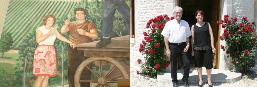 De gauche à droite : 1/ Photo archives © Champagne Gremillet; 2/Les actuels propriétaires du Domaine Gremillet qui compte des ancêtres vignerons, depuis le 18ème siècle . © Richard Bayon De gauche à droite : 1/ Photo archives © Champagne Gremillet; 2/Les actuels propriétaires du Domaine Gremillet qui compte des ancêtres vignerons, depuis le 18ème siècle . © Richard Bayon