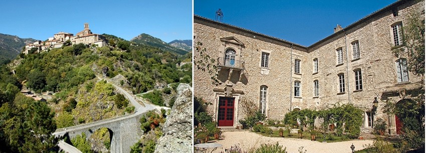 Le très joli village d'Antraigues village d'adoption de Jean Ferrat  © DR ;  Bourg-Saint-Andéol, le palais aux cent pièces. Ce Palais épiscopal, bâtiment impressionnant de cent pièces, ancien fort médiéval, au bord du Rhône  fut quatre siècles durant, à partir du XIIIe siècle, la résidence des évêques de Viviers.  © DR