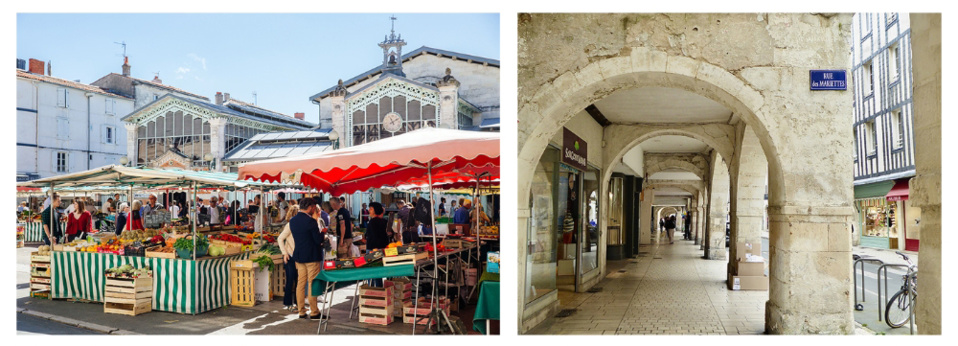1/ Les halles de La Rochelle ©La Rochelle Tourisme/Agence Les Conteurs 2/Balade sous les arcades de la Rochelle © Catherine Gary 1/ Les halles de La Rochelle ©La Rochelle Tourisme/Agence Les Conteurs 2/Balade sous les arcades de la Rochelle © Catherine Gary