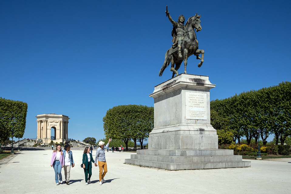 La Place royale du Peyrou avec le château-d'eau en perspective © A.Alliès La Place royale du Peyrou avec le château-d'eau en perspective © A.Alliès
