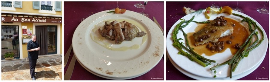 Au Bon Accueil Jean-Pierre Pachins, Maître restaurateur, invite à déguster au fil des saisons et du marché, une savoureuse et réputée cuisine du terroir. (© Yann Menguy) Au Bon Accueil Jean-Pierre Pachins, Maître restaurateur, invite à déguster au fil des saisons et du marché, une savoureuse et réputée cuisine du terroir. (© Yann Menguy)