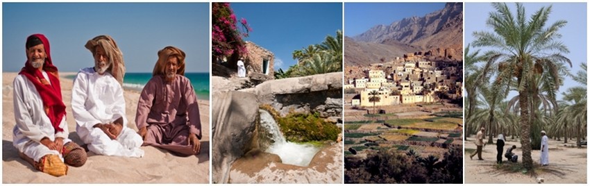 Le nord et le Dhofar (« le sud » en arabe) sont deux régions séparées par une vaste étendue désertique longue de 800 km. On y trouve tour à tour le désert proprement dit (Roub al-Khali), la sebkha (lac d’eau salée d’Oum Al-Samin), des hamadas (les plateaux rocheux de Jiddat el-Harassis) et des dunes (Ash Sharqiyah Sands). (Crédit photos DR) Le nord et le Dhofar (« le sud » en arabe) sont deux régions séparées par une vaste étendue désertique longue de 800 km. On y trouve tour à tour le désert proprement dit (Roub al-Khali), la sebkha (lac d’eau salée d’Oum Al-Samin), des hamadas (les plateaux rocheux de Jiddat el-Harassis) et des dunes (Ash Sharqiyah Sands). (Crédit photos DR)