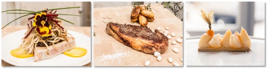 4 entrées, 4 plats et 4 desserts sont proposés à la carte qui se renouvelle sans cesse grâce à la créativité de Arnaud Brière, le chef inspiré du bistrot Le Blanc Bec. © DR