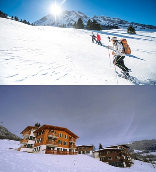 1/ Les balcons du Mont-Blanc (Savoie – Saint-Nicolas-la-Chapelle) unique village vacances en France à proposer 4km de pistes avec remontées mécaniques privatives. © DR  2/ Les Essertets (Haute-Savoie – Praz-sur-Arty) Niché dans le cadre somptueux du Pays du Mont-Blanc, à quelques kilomètres de Megève, le village des Essertets est l’association du ski et du terroir.© DR