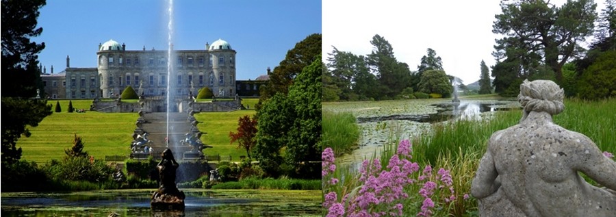 Le château de Powercourt de style palladien érigé au cœur de 20 ha de jardins créés en 1740. © Catherine Gary