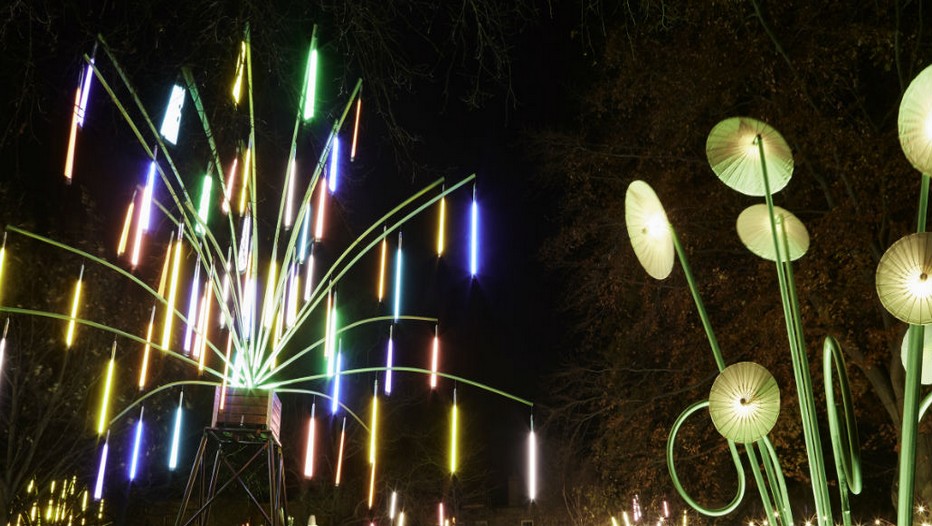 Garden of Light à Leicester Square – des plantes géantes illuminées, pour donner un accent tropical à la grisaille du mois de janvier. © Matthew Andrewws/www.visitlondon.com