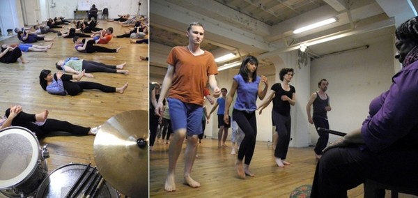 Elsa Wolliaston réunit sous la verrière du One Step Studio, un vaste local de 300 m² situé dans un passage pittoresque rue du Faubourg du Temple, une petite foule, fidèle et enthousiaste d’apprentis danseurs.© Didier Pruvot