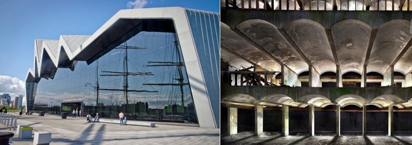 De gauche à droite : Riverside Museum © visitscotland.com; « Hinterland », Séminaire Saint-Pierre, Cardross, 18 – 27 mars qui marquera aussi le début de la rénovation des lieux. © visitscotland.com De gauche à droite : Riverside Museum © visitscotland.com; « Hinterland », Séminaire Saint-Pierre, Cardross, 18 – 27 mars qui marquera aussi le début de la rénovation des lieux. © visitscotland.com