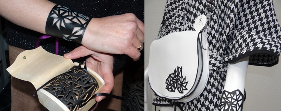 Des sacs à mains magnifiques mais aussi des bracelets contemporains en cuir ajouré. ©Bertrand Munier