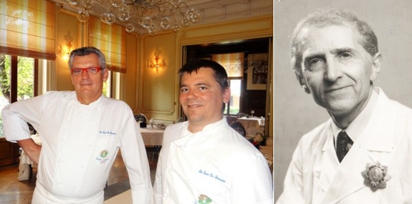 De gauche à droite : Les deux chefs étoilés et maîtres cuisiniers de France : Claudy Obriot et Stéphane Ringer. ©Bertrand Munier ; Le chef étoilé Hubert Cleuvenot (1917-2012) ©Michel et Christine Marion De gauche à droite : Les deux chefs étoilés et maîtres cuisiniers de France : Claudy Obriot et Stéphane Ringer. ©Bertrand Munier ; Le chef étoilé Hubert Cleuvenot (1917-2012) ©Michel et Christine Marion