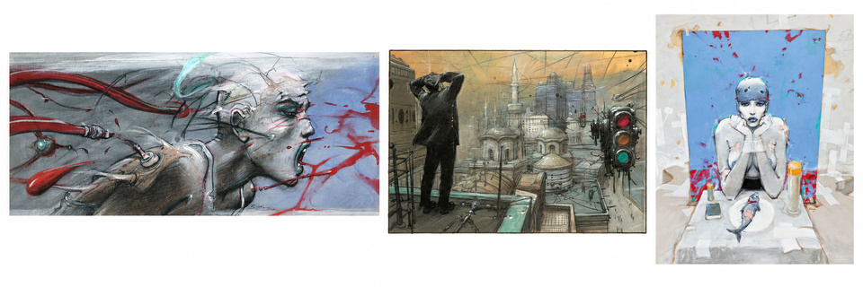 Bleu sang1994 © Enki Bilal.  Le Sommeil du monstre. Éd. Casterman, 1998 © Enki Bilal. Quatre ? Éd. Casterman, 2007 © Enki Bilal.