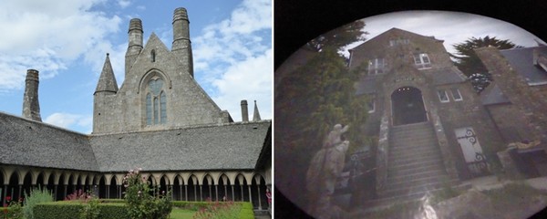 De gauche à droite : Abbatiale.  © Catherine Gary ; Vue à travers le périscope.  © Catherine Gary