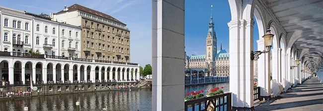 Au cœur même de la ville, les quartiers de l’Hôtel de Ville ‘Rathaus’, ou de St Michaelis concentrent le Hambourg des affaires © Richard Bayon
