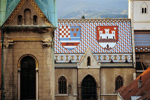 L'Eglise Saint-Marc à Zagreb, Croatie.  O.T. Croatie