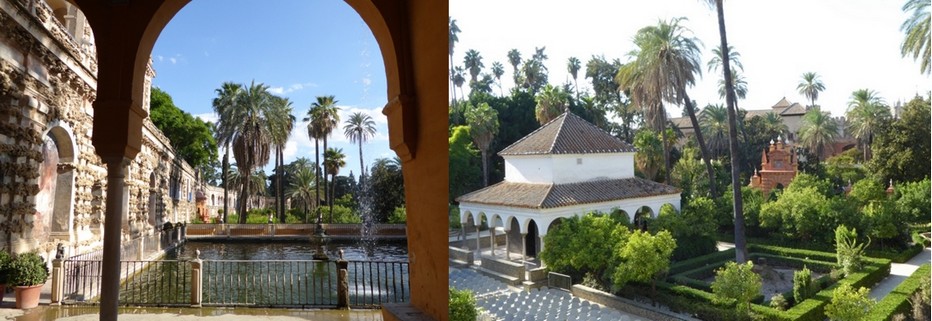 L'alcazar, un jardin somptueux construit sur les bases des anciennes murailles omeyyades.  © C.Gary