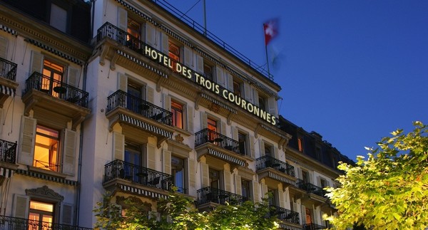 Hôtel des Trois Couronnes à Vevey Le luxe discret d’une hôtellerie de bon aloi et face au lac Léman  © www.hoteltroiscouronnes.ch