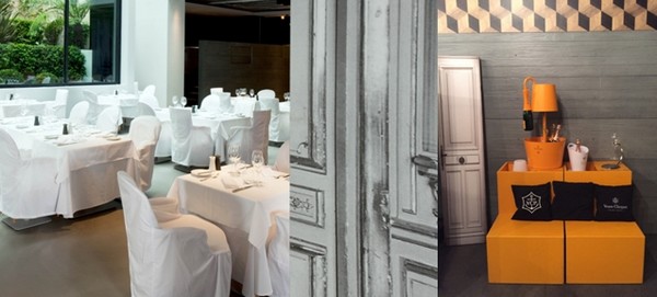 De gauche à droite : La Table du 8 et son décor signé Simon Margiela ; La Veuve Clicquot accueille ses invités pour une raclette très select © C.Gary De gauche à droite : La Table du 8 et son décor signé Simon Margiela ; La Veuve Clicquot accueille ses invités pour une raclette très select © C.Gary