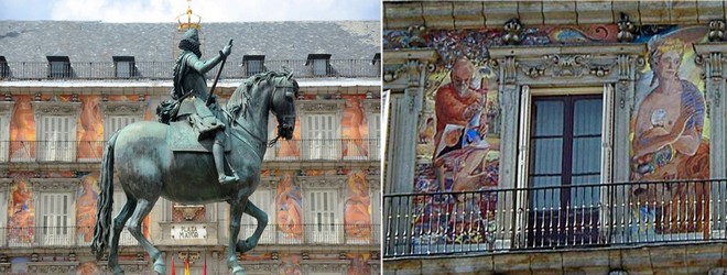 Madrid  fête en fanfare le quatrième centenaire de sa Plaza Mayor complètement restaurée.  © Catherine Gary Madrid  fête en fanfare le quatrième centenaire de sa Plaza Mayor complètement restaurée.  © Catherine Gary