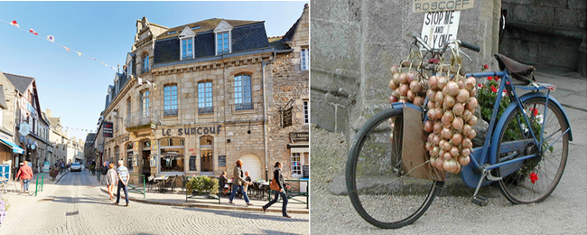 De gauche à droite : Centre ville de Roscoff ;  Les magnifiques oignons roses de Roscoff (Copyright OT Roscoff) De gauche à droite : Centre ville de Roscoff ;  Les magnifiques oignons roses de Roscoff (Copyright OT Roscoff)