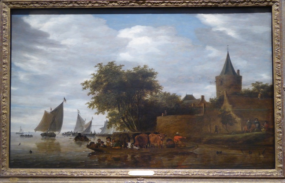 Ruysdael “Vue de rivière avec ferry et bastion “. Copyright C. Gary