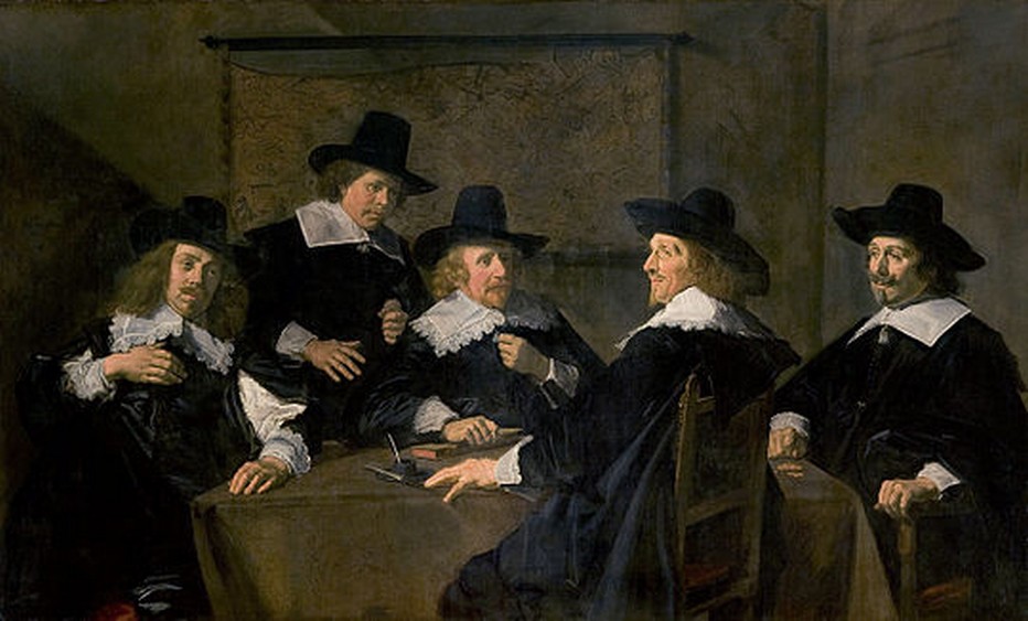 Portrait de groupe des régents de l'hôpital Sainte-Élisabeth de Haarlem, 1641, huile sur toile, 153 x 252 cm (musée Frans Hals, Haarlem). Copyright Wikipédia