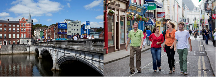 Cork la deuxième ville de la République gaélique qui depuis toujours se pique de rivaliser avec Dublin. Crédit photo office de tourisme de l'Irlande.