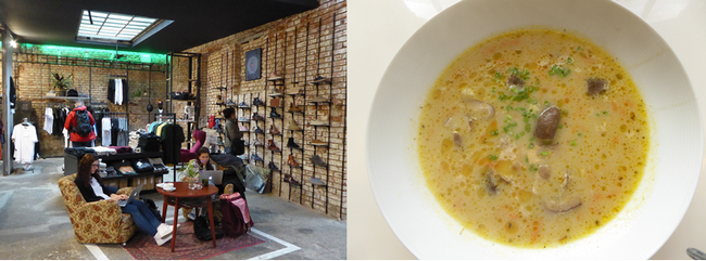 De gauche à droite : Boutique à Vnitroblock (Copyright C.Gary); Atelier culinaire avec Chefparade (Copyright C.Gary)