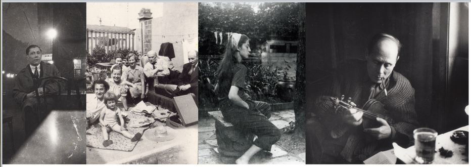Ses amis, de gauche à droite : Marc Sterling, Zygmund Schreter, Pinchus Krémègne et leurs familles.Photo du milieu, Suzanne Bouldoire l'épouse de l'artiste. D.R. Ses amis, de gauche à droite : Marc Sterling, Zygmund Schreter, Pinchus Krémègne et leurs familles.Photo du milieu, Suzanne Bouldoire l'épouse de l'artiste. D.R.