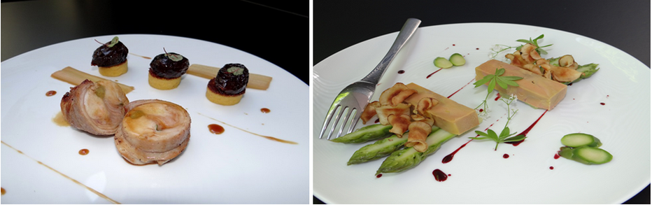 Textures et saveurs ! Tout est présent avec ce râble de lapereau et premières rhubarbes aux pruneaux. ©Bertrand Munier ; Aussi beau que bon, la compression de foie gras de canard et asperges vertes. ©Bertrand Munier Textures et saveurs ! Tout est présent avec ce râble de lapereau et premières rhubarbes aux pruneaux. ©Bertrand Munier ; Aussi beau que bon, la compression de foie gras de canard et asperges vertes. ©Bertrand Munier