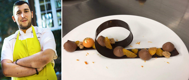 Le pâtissier Clément Billeret avec ses étonnants desserts. ©  Domaine Saint-Clair Le pâtissier Clément Billeret avec ses étonnants desserts. ©  Domaine Saint-Clair