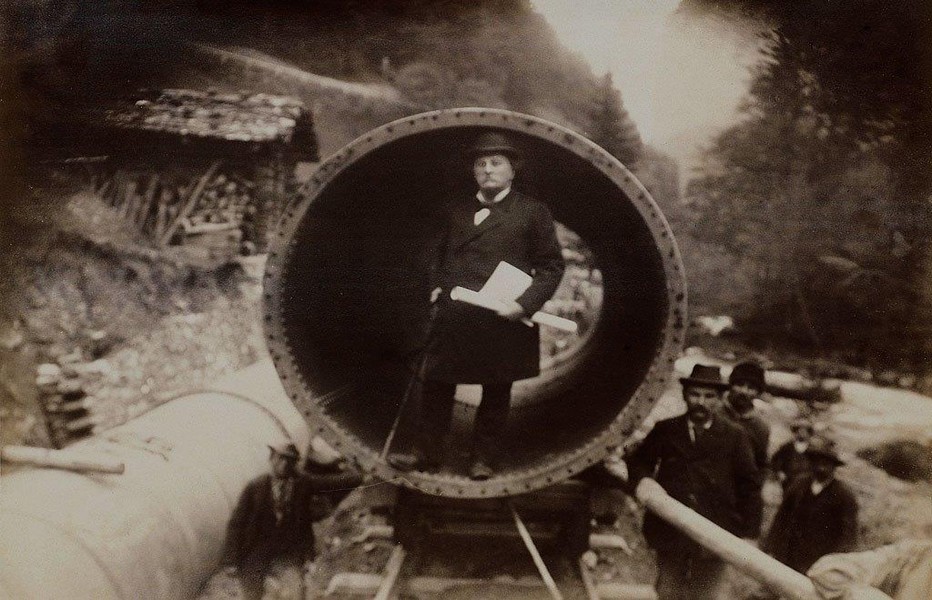 Guyer Zeller sur le chantier en 1897. @ DR