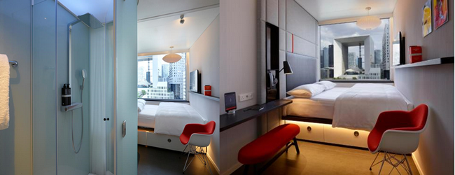 Douche à l'italienne et chambre confortable au CitizenM La Défense. @ Tripadvisor et RB