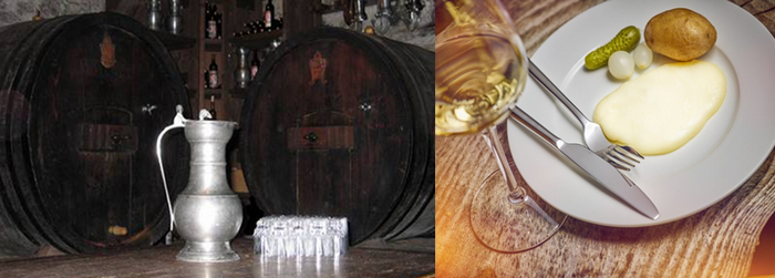 Au Val d'Anniviers l’office de tourisme de Grimentz organise pour les touristes une fois par semaine, en été et en hiver, une visite et une dégustation dans la cave du bâtiment de la « bourgeoisie »@ Grementz/Valais. Ce vin des glaciers accompagne la célèbre raclette AOP . @ Photo de la raclette du restaurateur Eddy Baillifard. Au Val d'Anniviers l’office de tourisme de Grimentz organise pour les touristes une fois par semaine, en été et en hiver, une visite et une dégustation dans la cave du bâtiment de la « bourgeoisie »@ Grementz/Valais. Ce vin des glaciers accompagne la célèbre raclette AOP . @ Photo de la raclette du restaurateur Eddy Baillifard.