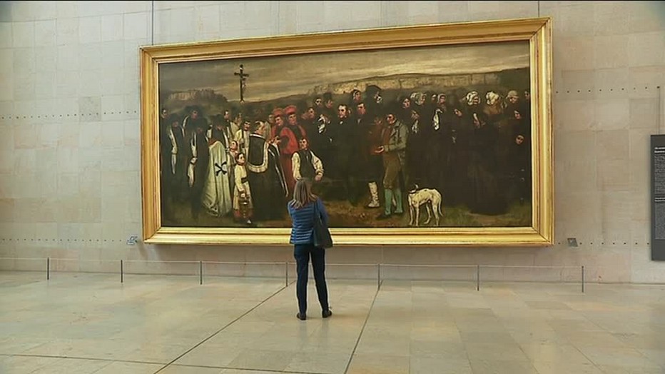 Exposition du célèbre tableau de Gustave Courbet "Enterrement à Ornans.". @D.Martin - Musée des Beaux-Arts à Besançon