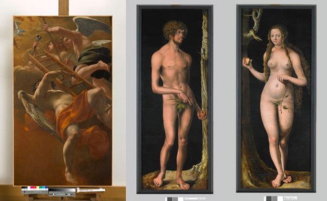 Exposition des toiles au musée des Beaux Arts de Besançon : 1 Simon Vouet ,Musée des Beaux Arts Besançon Adam  et Eve. Lucas Cranach vers 1508. @ DR