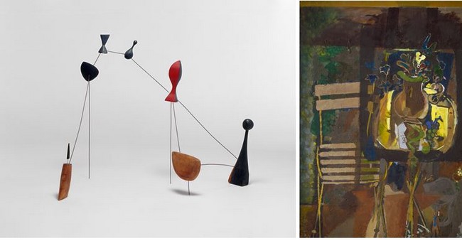 1/ 2 Expo Braque Constellation de Calder .ADAGP, Paris 2019j , 2/ Expo Braque Garden table.ADAGP, Paris 2019