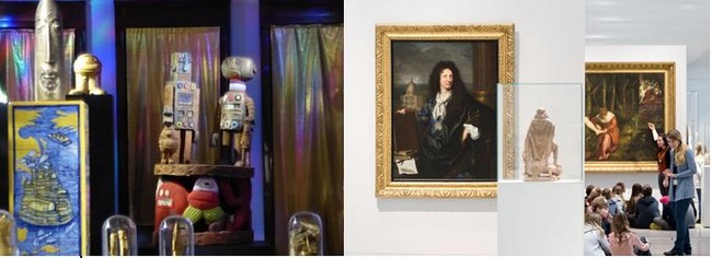 De gauche à droite : Expo Di Rosa à LaBanque . @ C.Gary ; Galerie du temps du Louvre-Lens. @ Louvre-Lens-Fr Iovino
