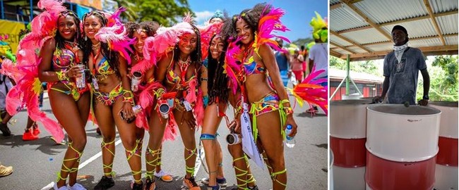 Pendant toute la durée du carnaval ont lieu de nombreuses manifestations, défilés en costumes, concours de beauté, fêtes de rue et surtout les fameux concerts de steel bands. @ DR et David Raynal